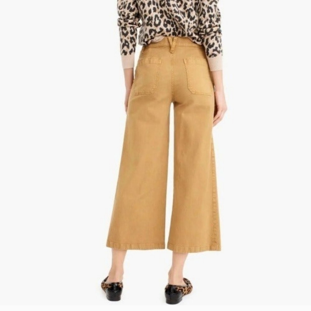 Point Sur J. Crew Wide Leg Crop Pants Women's 24P Mustard Yellow Boho Retro 90s - Picture 5 of 10